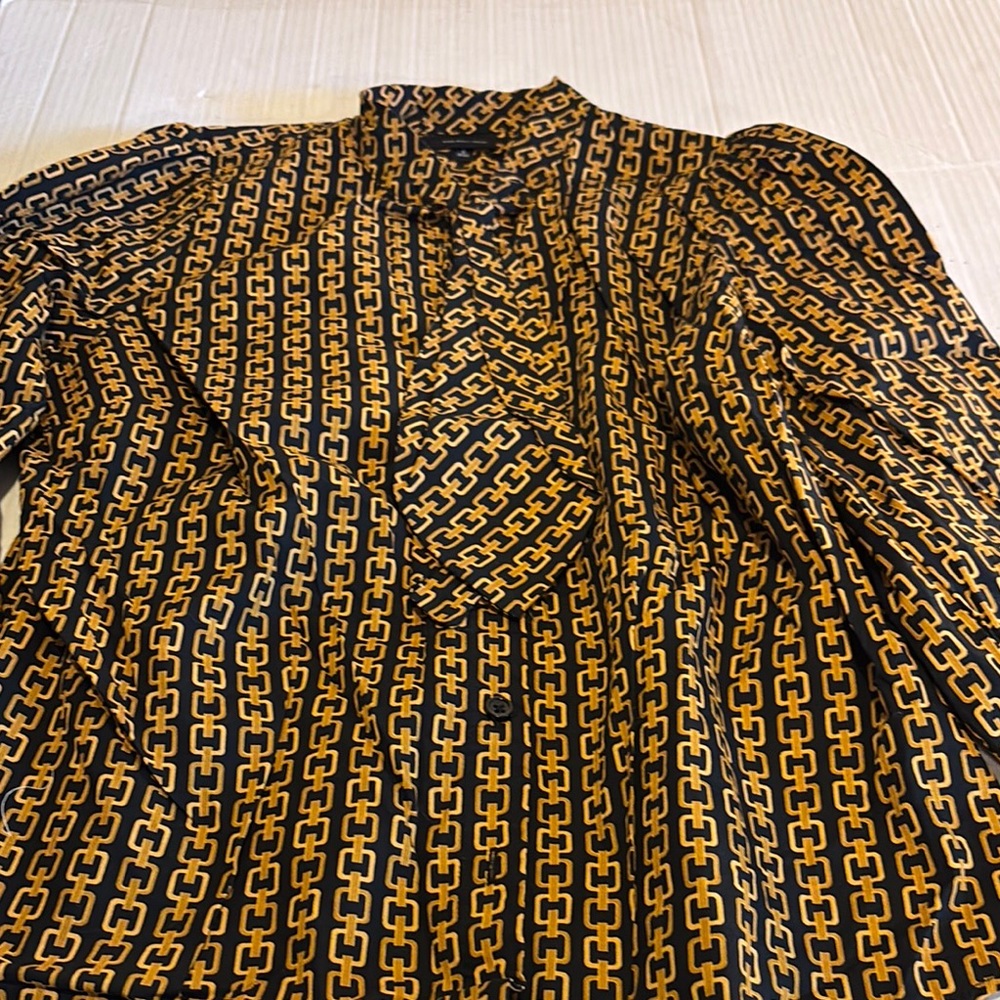 Black and Gold Chain Pattern Shirt